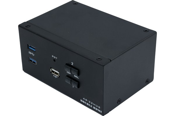 DEXLAN Switch KVM 2 ports double cran HDMI 4K@60 / USB 3.0 + cbles